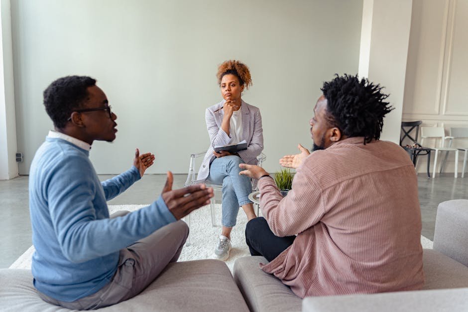 Clinician explaining FRAMES brief intervention model with patient handout