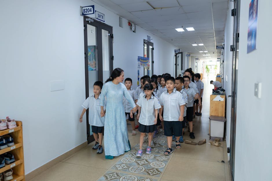 Teacher leading academic period at hospital-based adolescent partial hospital program classroom