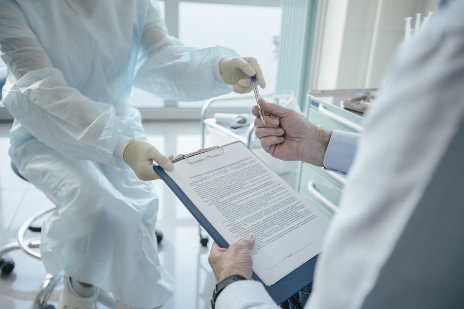 Patient signing advance directive document with witness present