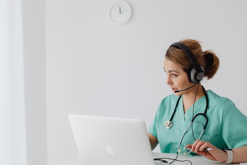 Telehealth psychiatrist conducting daily check-in with patient at home