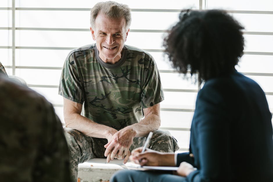 Veteran completing intake at a VA PRRTP residential PTSD program
